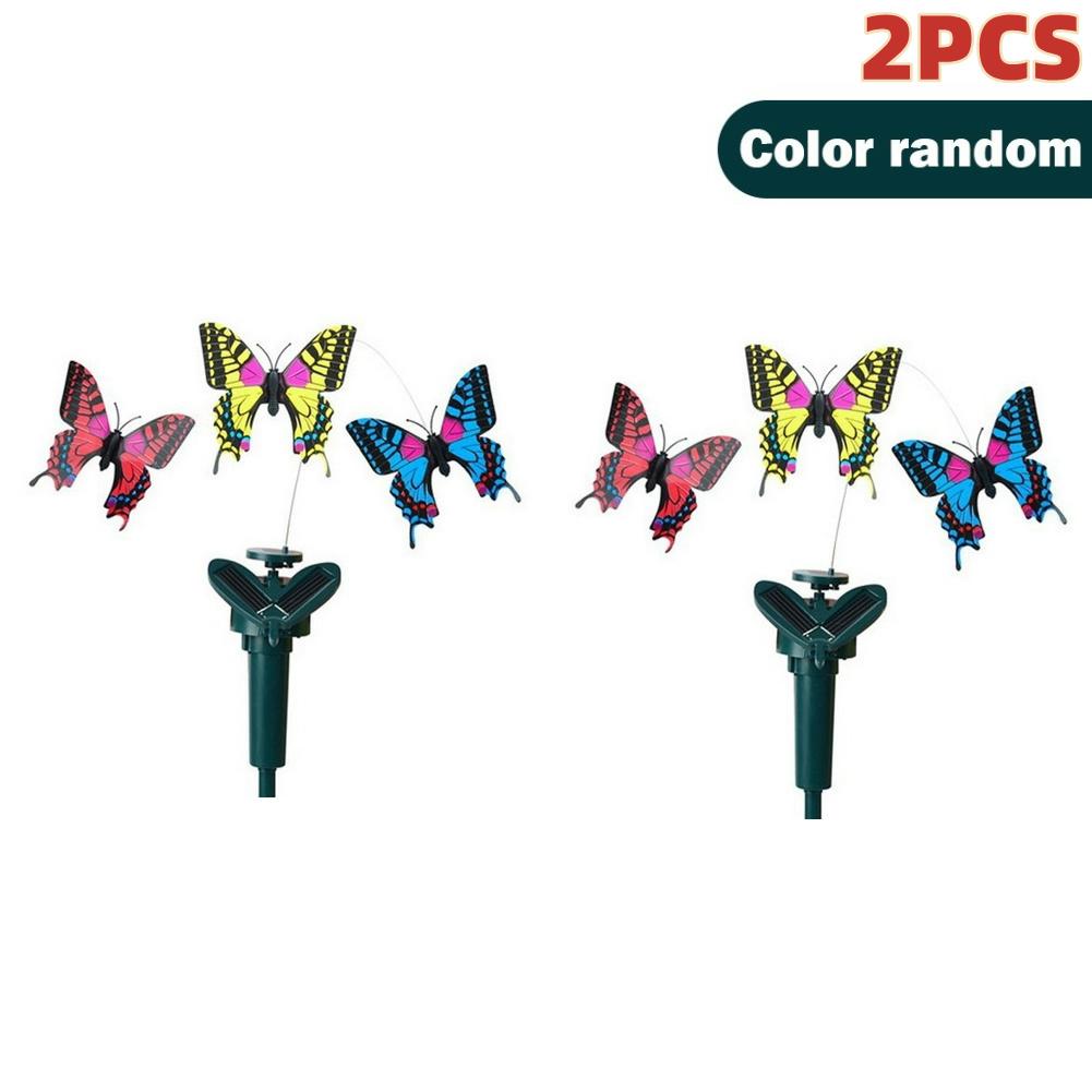 1-3PCS Solar Garden Butterfly Solar Flying Butterflies Solar Powered Flying Wobble Butterfly Bird Garden Stake Home Decor
