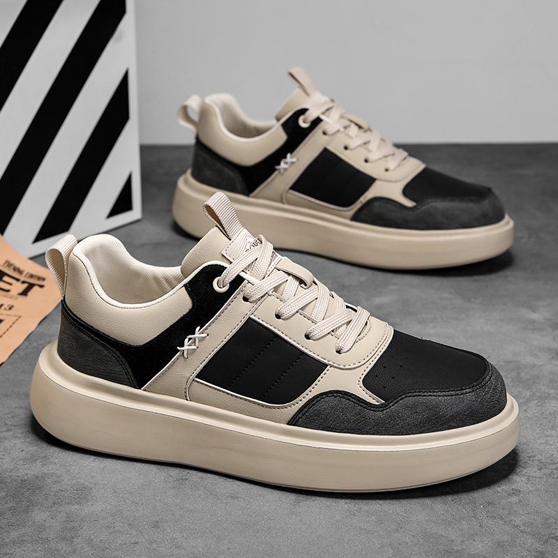 

New Thick Soled Men s Shoes with Strap Simple Men s Outdoor Hiking Shoes Camping Sports Leisure Shoes Men s Business Board Shoes 44 чёрный