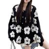 Heavy industry beaded flower sweater cardigan women's autumn and winter new Korean version of foreign style outside wear loose lazy style knitted jac