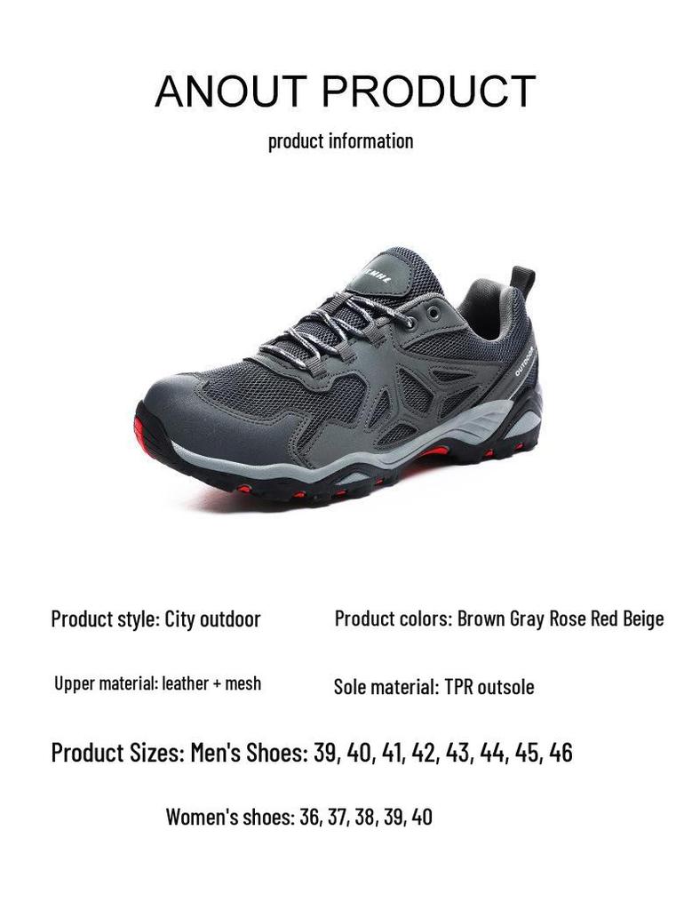 Ultra-Light Breathable Hiking Shoes: Wear-Resistant, Non-Slip, Large Size, Ideal for Outdoor Activities & Camping.