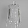 Women's Mohair Round Neck Pullover Sweater  Spring Summer Semi-sheer Comfortable Knit Base Top