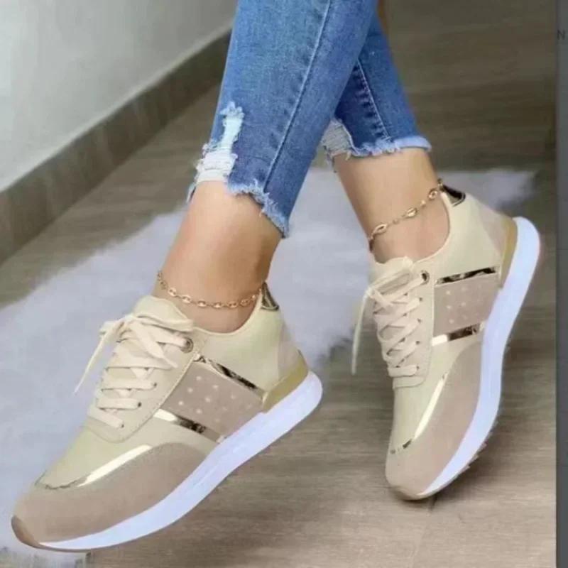 Damen Sneakers Plateau Patchwork Casual Sportschuhe Damen Outdoor Laufschuhe Vulkanisierte Schuhe Tenis Feminino Plus Größe 43