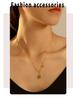 18K Gold-Plated Malachite Green Striped Collarbone Necklace - Small Square INS Style Retro Jewelry