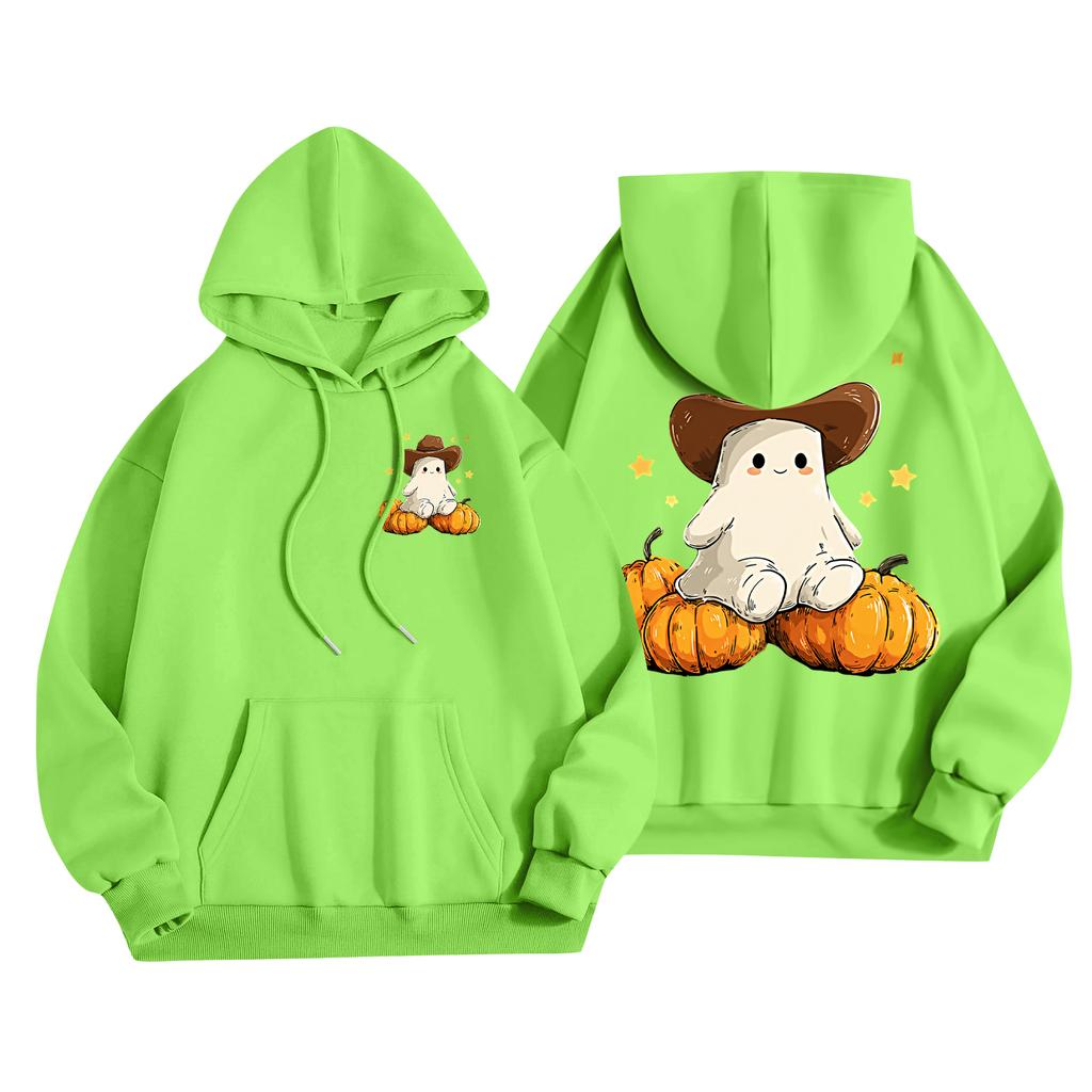 Children's Casual Fashion Halloween Print Long-Sleeved Hooded Sweatshirt