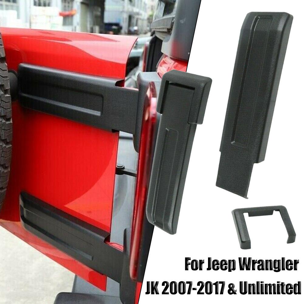 2x Tampa de dobradiça da porta traseira superior e inferior para Jeep Wrangler JK JKU Sport Rubicon Sahara X (NÃO PARA 2018 JL) 2007 - 2018