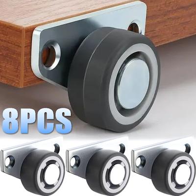 8/1 PZ Mini Ruote Girevoli Laterali Silenziose in Gomma Ruote per Mobili Direzionali per Carrello Cassetto Pensili da Cucina