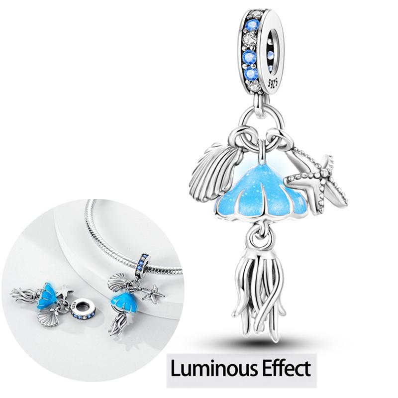 Twelve Constellations Star Sign Copper Vintage Zodiac Beads Fluorescent Charms Fit Original Bracelet