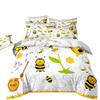 Cartoon Animation Bedding 3D Digital Printing Animal Plaid Unicorn Quilt Cover Three-Piece Set