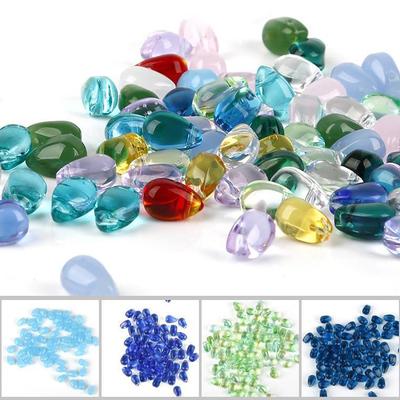 Pendente a forma di petalo con goccia d'acqua in vetro 9x6mm, accessori per capelli in vetro ceco fatti a mano fai da te