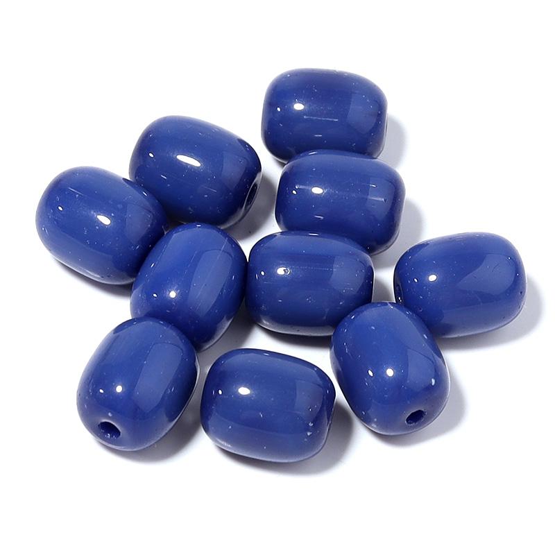 30pcs/lot Solid Oval Cylindrical Glass Beads For Jewelry Making Loose Spacer Beads DIY Bracelet Necklace Accessory