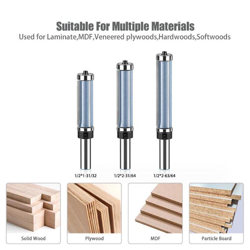 Εργαλείο κοπής ξυλουργικής μύτης δρομολογητή 1/2 ίντσας 12 χιλιοστών με μακριά λεπίδα με 3 λεπίδες