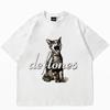 Top Women's Cute Cat Printed Short Sleeve T-shirt Women's Harajuku Fashion Couple Loose Street Style Y2K Clothing