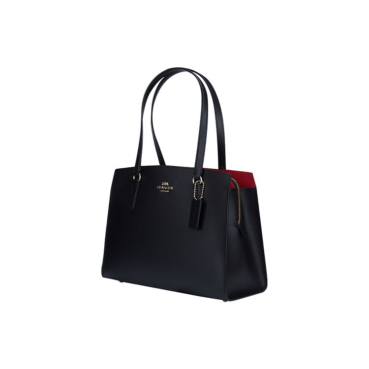 Coach Tatum 35 Large Capacity Leather Tote Crossbody Shoulder Bag Women Bags Black C4078-IMF2L