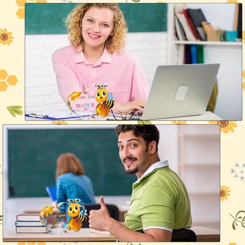 Teacher Appreciation Gifts (Women): Acrylic Desk Decor/Paperweight – Thank You/Graduation/Retirement Gift.