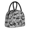 Camouflage Star Skull Insulated Lunch Bag Cooler Bag Reusable,Lunch Container  High Capacity Tote Lunch Box Food Storage Bags