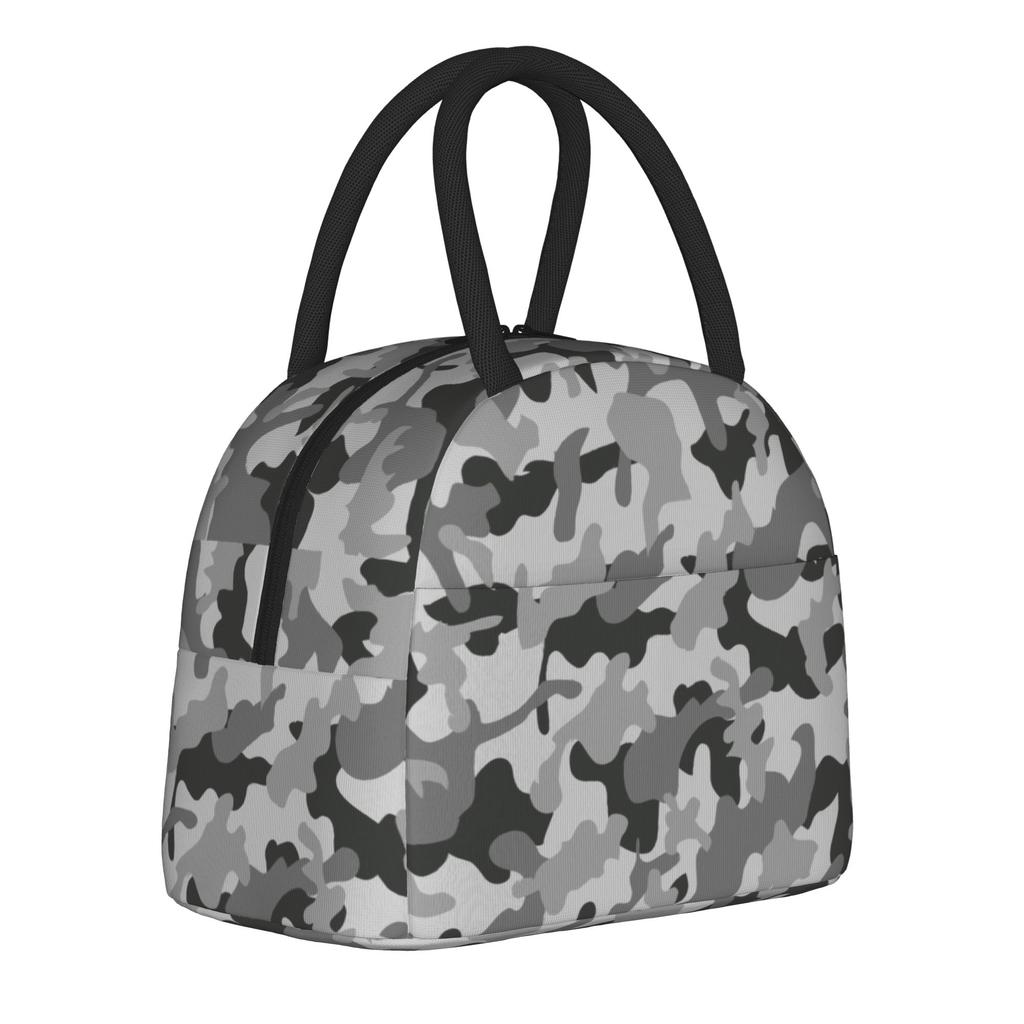 Camouflage Star Skull Insulated Lunch Bag Cooler Bag Reusable,Lunch Container High Capacity Tote Lunch Box Food Storage Bags