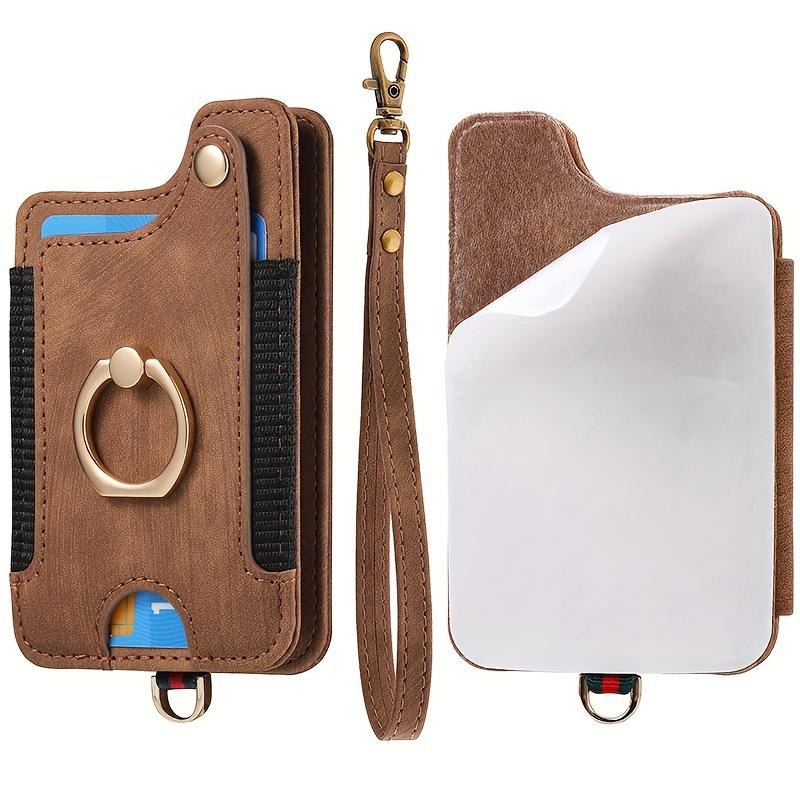 Multifunctional PU Leather Wallet 5-Card Universal Phone Bag Anti-Theft RFID Block Adhesive Secure Magnetic Closure Photo Slot