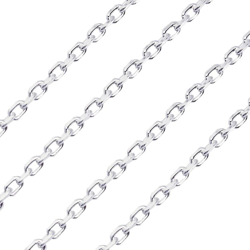 Sears Silver 925 Azuki Cut 45cm Long 4-Sided Chain, 2.6mm Wide, (scl804c-45)