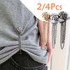 2/4Pcs Magnetic Clothing Clips Detachable Nail Free Chain Clips Seam Free Leg Fixing Closure Buckle Length Shortening Tool