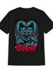 Casual Crew Neck T-shirt with Slipknot Portrait Print