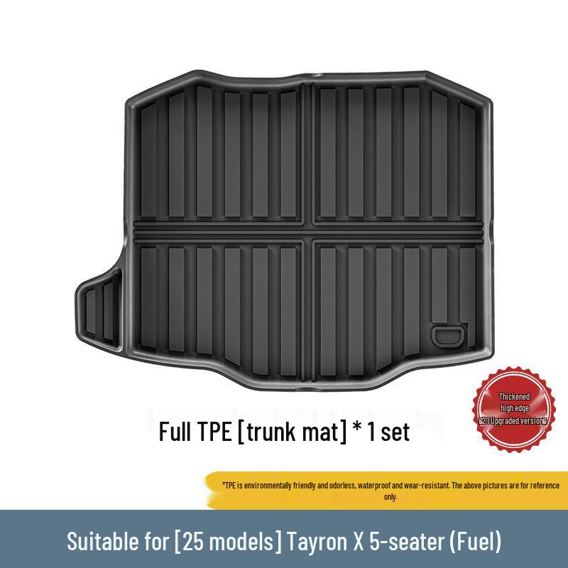 Compatible Floor Mats Set for 2025 Volkswagen Tharu: TPE Eco-Friendly Car, Trunk, and Seat Back Mats.