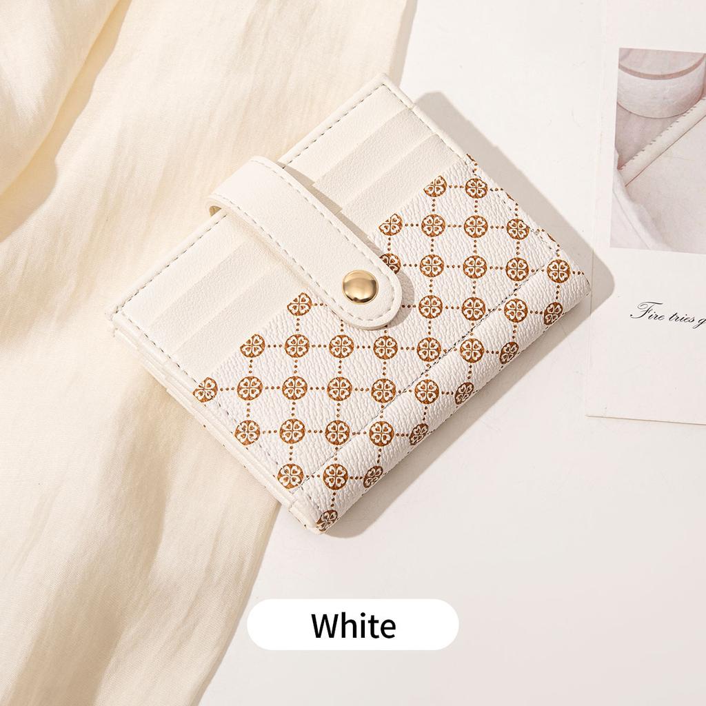 New Women's Short Small Wallet Fashionable Folding Change Bag Classic Contrasting Color Ultra-thin Card Bag