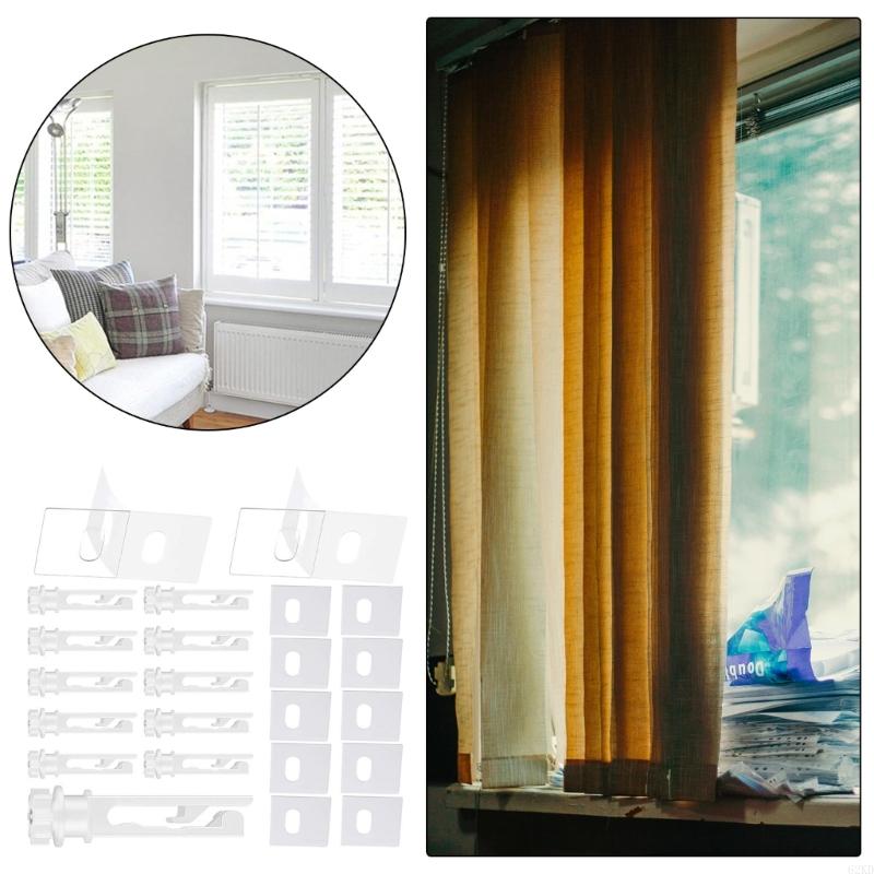 62KD 12pieces Window Shade Hanging Hook Repair Clips, 12pcs Vertical Blind Repair Tabs No Tool Required Installation