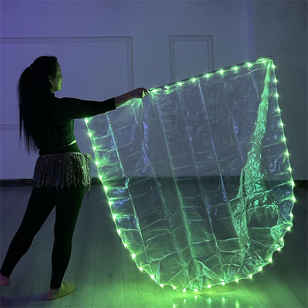 LED Light Up Worship Dance Flag with Extendable Poles Semi Circle Praise Church Banners for Adult and Girls Performances