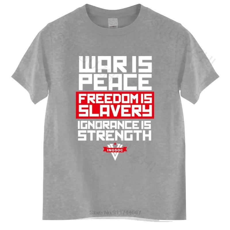 

Новая мужская футболка с лозунгом Ингсоц Джордж Оруэлл 1984 Большой Брат Социализм Война это Мир новая модная футболка мужская футболка 4XL