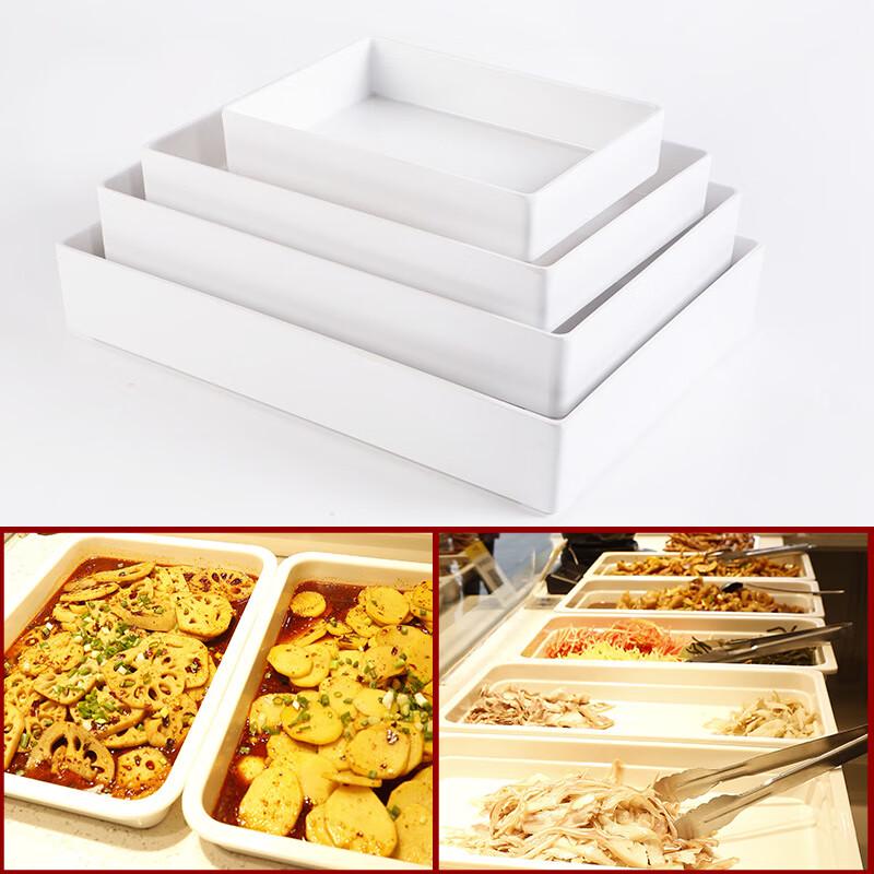 Tangyu Melamine White Rectangular Display Tray