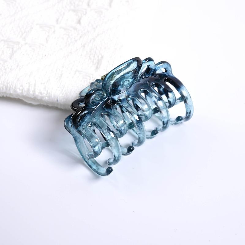 Transparent Nail Clip for Hair, Double Row of Teeth, Medium Size, With Spring Closure