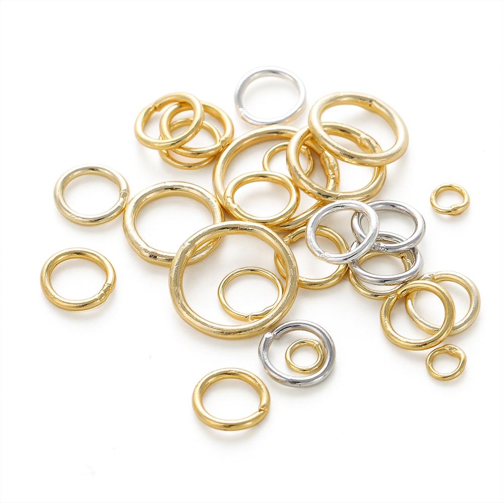 20/50pcs/lot 14K 18K Gold Plated Split Rings Connecting Ring Brass Close Jump Rings Accessories For Jewelry DIY Jewelry Material