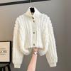 Winter Women Sweater Turtleneck Loose Cardigan Long Sleeve Single Breasted Jacket High End Temperament Coat