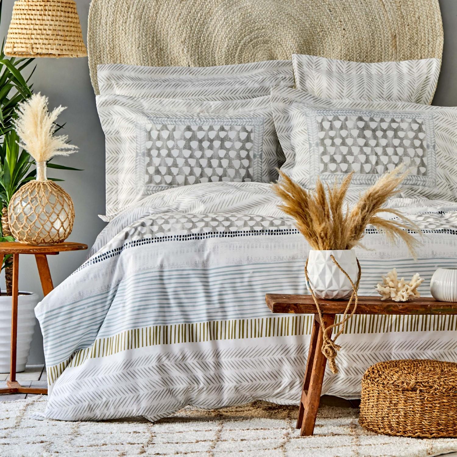 

Karaca Home Lavero Светло-серый комплект из 100% хлопка с двойным пододеяльником