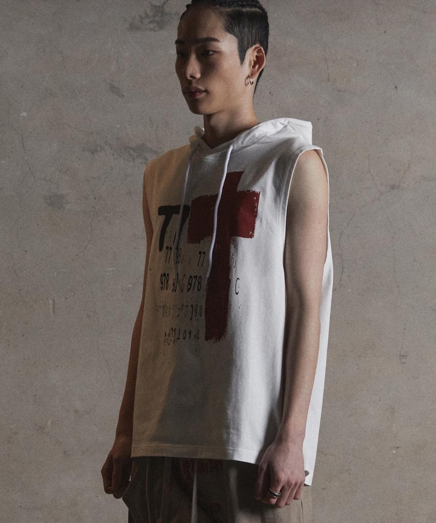Garter Gallery Red Cross Hood Sleeveless_White