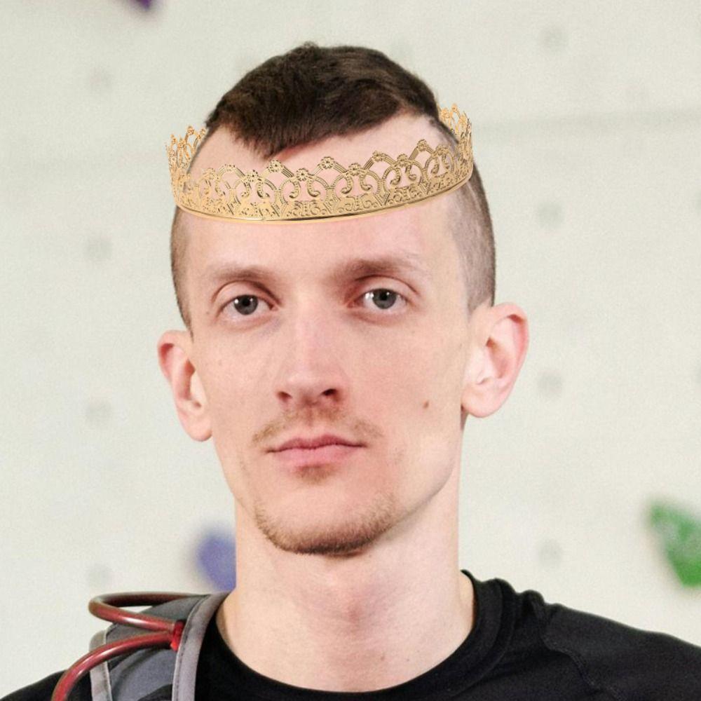 Bar Mitzvah King Crown Hair Hoop Round Tiaras Elegant Prince Crowns  Hair Jewelry