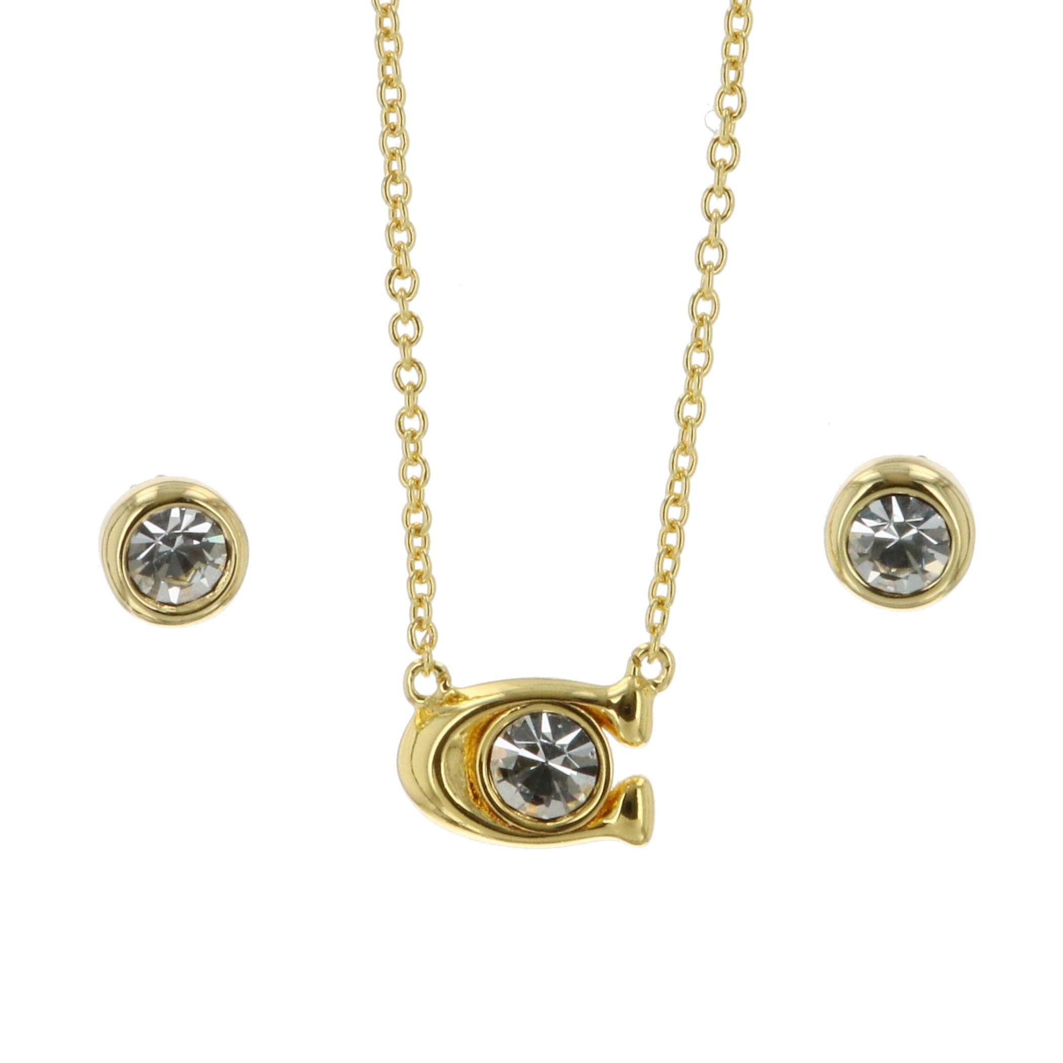 

Brass necklace and earrings set 37412845GLD110 [Coach] [Item]