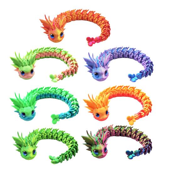 Articulated Sensory Toys 3D Printed Dragon Fidget Toy, Cute Ornaments, Desk Objects for Focus Decor Stress Relief Toy Adults, Fantasy Collectible Gift