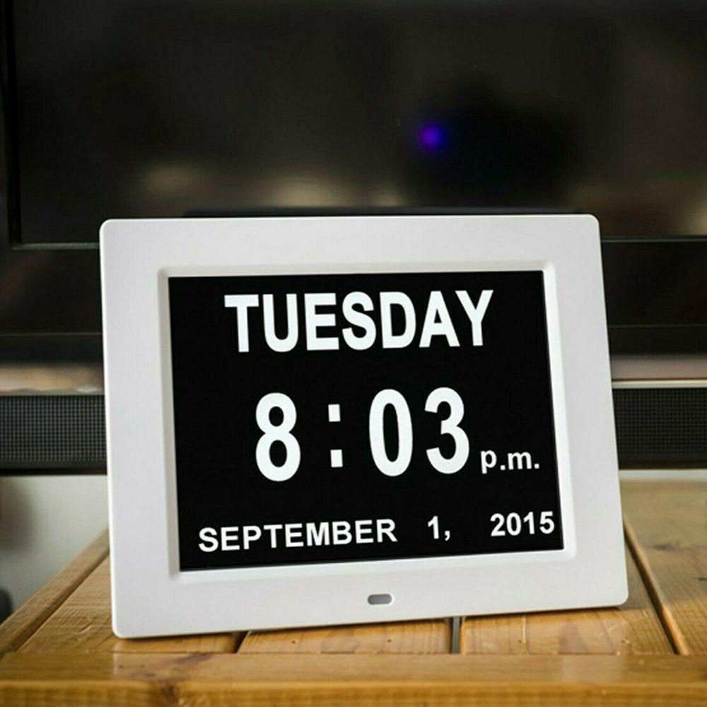 Home Decor Electronic Date Table Large LCD Screen Large Letter Electronic Dashboard Calendar Alarm Clock Digital Clock