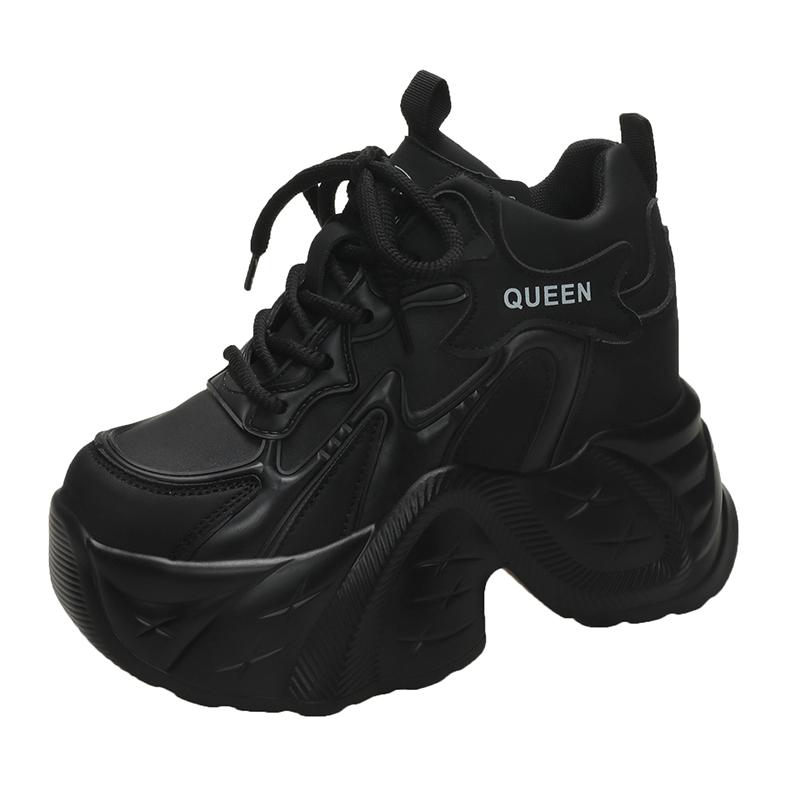 

Модные женские кроссовки на массивной подошве 11 см, новые осенние кроссовки на высокой платформе, сетчатые кроссовки в стиле «папа», женские повседневные кроссовки, обувь на толстой подошве с вулканизацией 34 чёрный