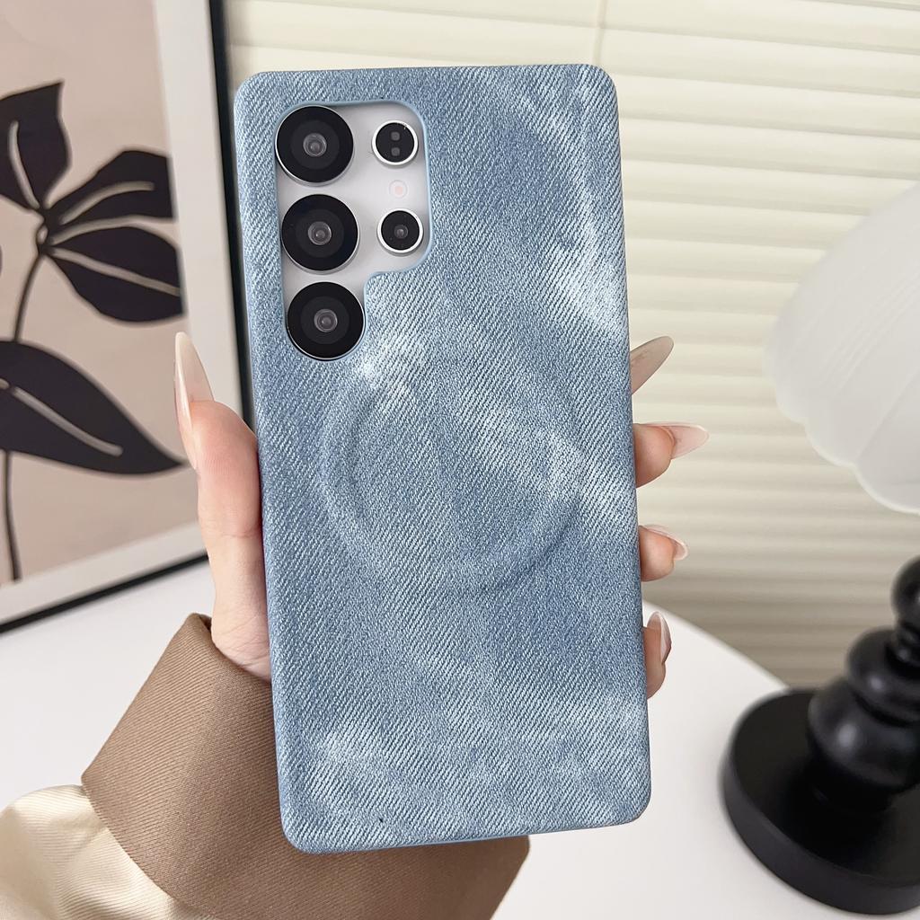 For Denim Jeans Hard PC Phone Case For Samsung Galaxy S26 S2 S24 S23 Ultra Magnetic Shockproof Frameless Cooling Cover
