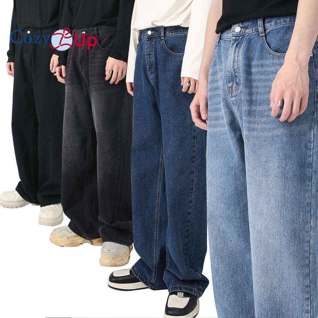 Kos deg Herre Baggy Jeans Løs Passform Vide Ben Denim Bukser Skateboard Hip Hop Streetwear Bukser