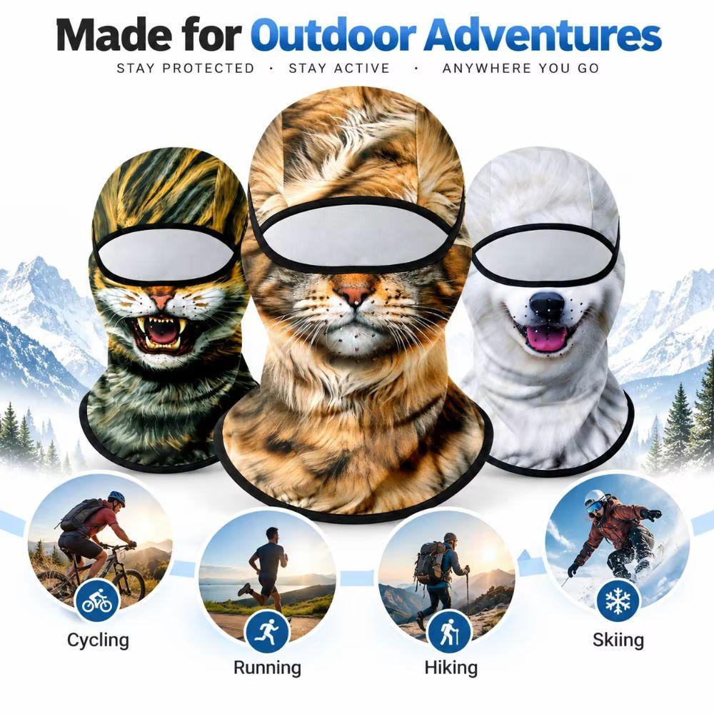 Fleece gefütterte Tiermaske Winddichte Tierkopfbedeckung Tier-Nackenschutz Skifahren