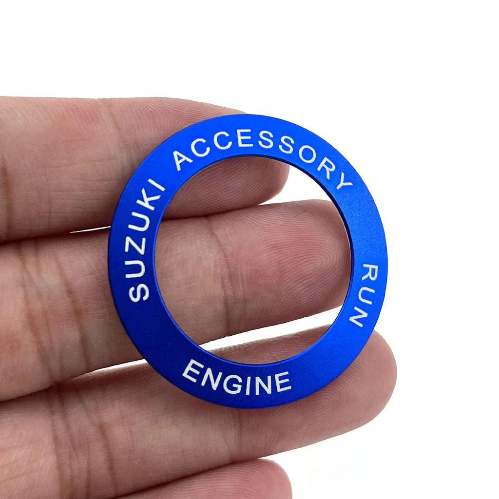 Applicable Suzuki Escudo Crosby Swift sx4 Jimny Alto Works Hustler Wagon r Aluminum Alloy Engine Start Ring (Blue)