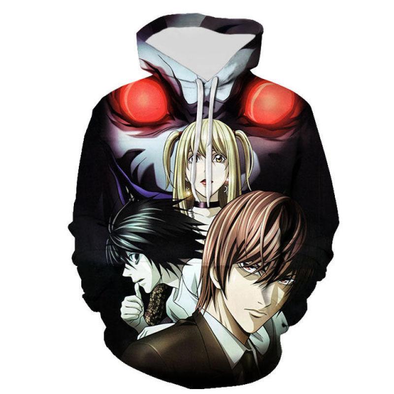 

Новые повседневные толстовки с капюшоном Death Note, модные толстовки с 3D принтом для мужчин и женщин, уличная одежда для мальчиков и девочек, детские пуловеры, топы 6XL
