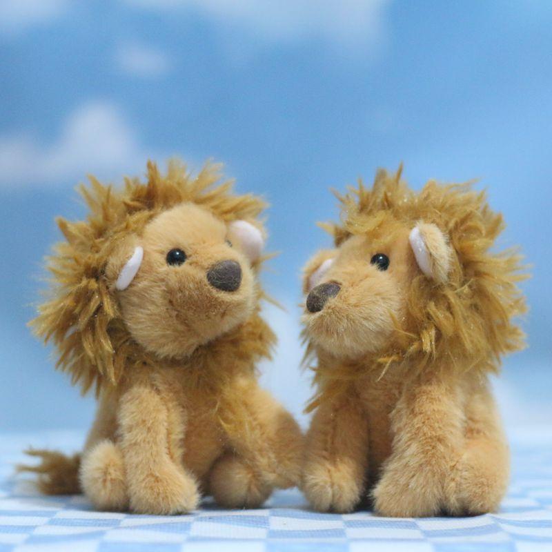 2s/lot 12cm Cute little Lion Plush keyring Toy Stuffed animal Lion Keychain Dolls pendants gifts
