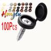 100pcs Plastic Screw Caps: Decorative Covers for Wall Furniture Bolts - Fold Snap Protective Buttons