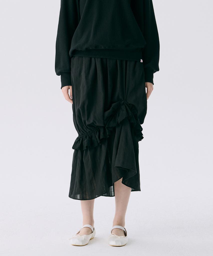Jun Jun Space Vol12. Frill Long Skirt_Black(Vol12. Frill Long Skirt_Black