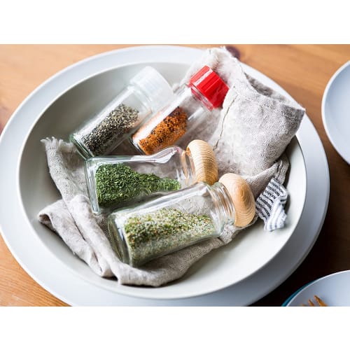 Living Market Spice Bottles, Condiment Bottles, Airtight Containers with Inner Stoppers, Food-86, 86ml, Set of 5