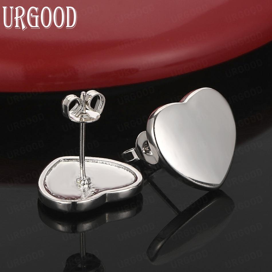 925 Sterling Silber Herzförmige Ohrringe Mode Hochzeit Schmuck